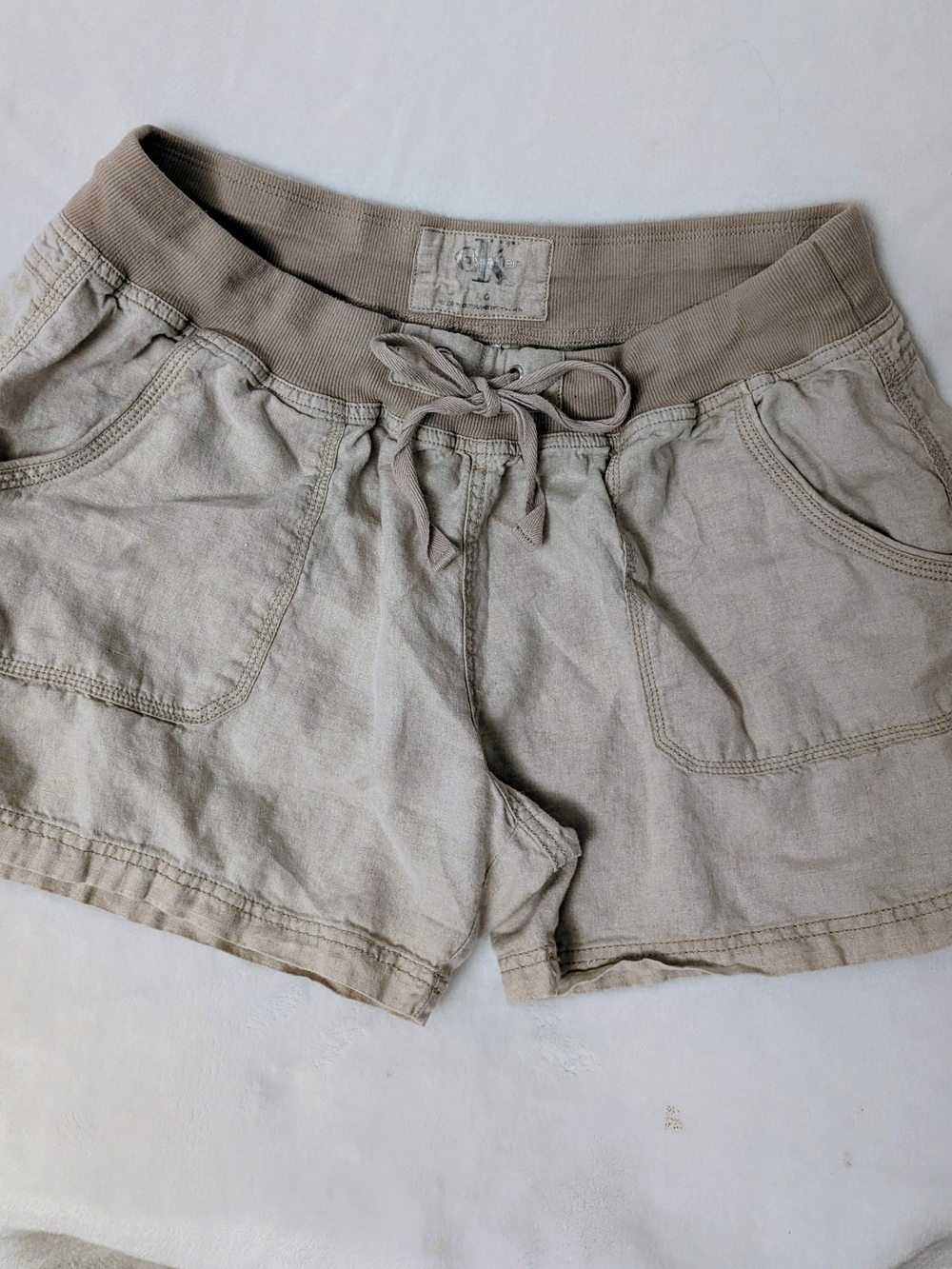 Calvin Klein Women's Taupe Drawstring Cargo Shorts